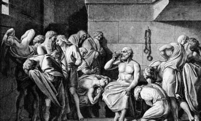 bigstock-Socrates-Drinking-The-Conium-26493056