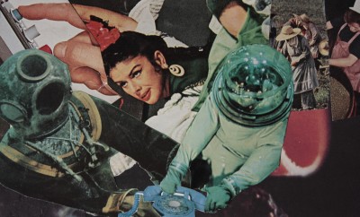 GITANA BUZO TELEFONO (16 x 27 cm) collage a mano